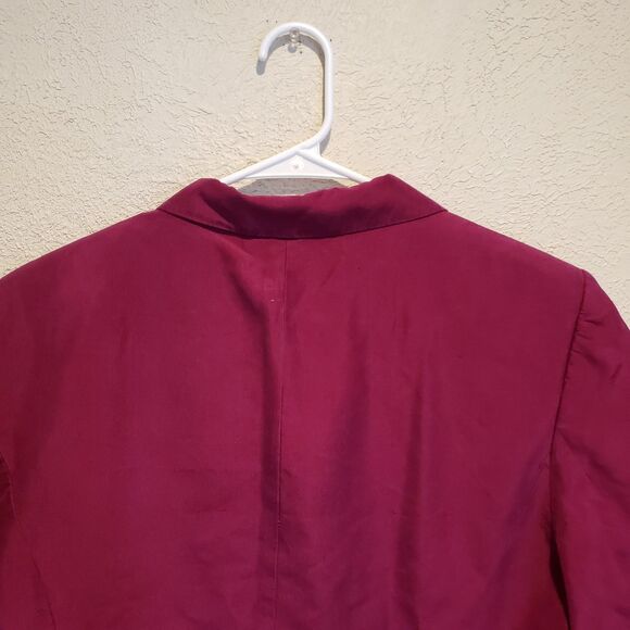 Vintage Talbots red pure silk Dress Suit Jacket Set Size 14 Career Business - Picture 5 of 13